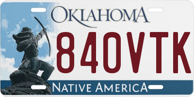 OK license plate 840VTK