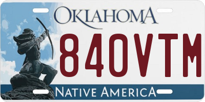 OK license plate 840VTM