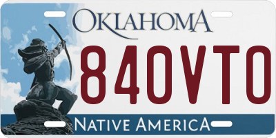 OK license plate 840VTO