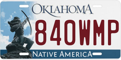 OK license plate 840WMP