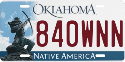 OK license plate 840WNN