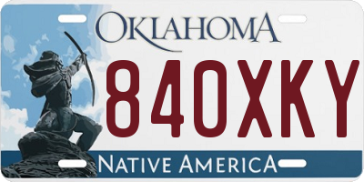 OK license plate 840XKY