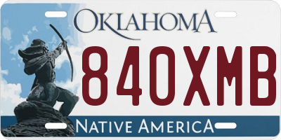 OK license plate 840XMB