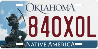 OK license plate 840XOL