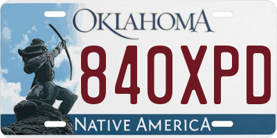 OK license plate 840XPD