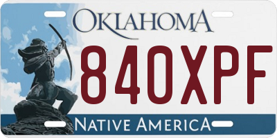 OK license plate 840XPF