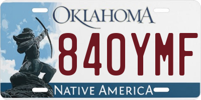 OK license plate 840YMF