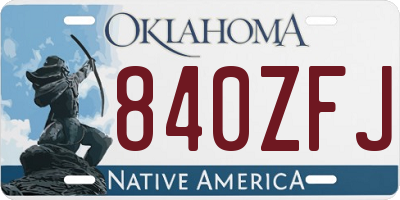 OK license plate 840ZFJ