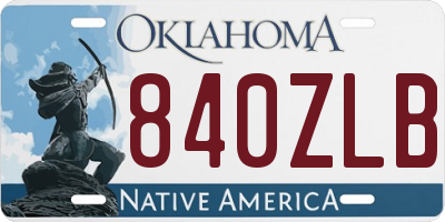 OK license plate 840ZLB