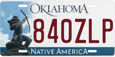 OK license plate 840ZLP