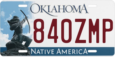 OK license plate 840ZMP