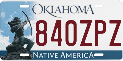 OK license plate 840ZPZ