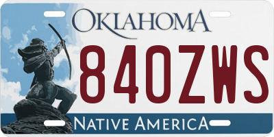 OK license plate 840ZWS