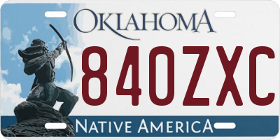 OK license plate 840ZXC