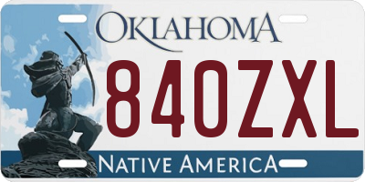 OK license plate 840ZXL