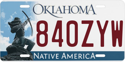 OK license plate 840ZYW