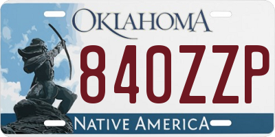 OK license plate 840ZZP