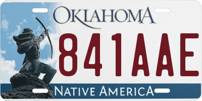 OK license plate 841AAE