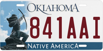 OK license plate 841AAI