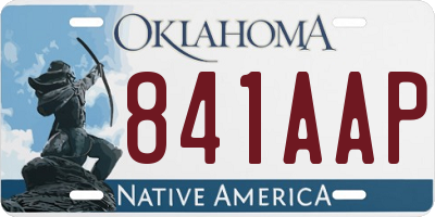 OK license plate 841AAP