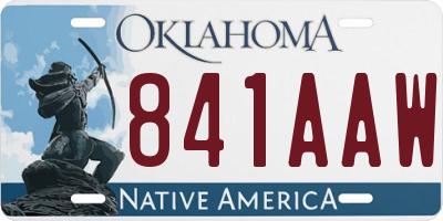 OK license plate 841AAW