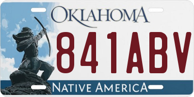 OK license plate 841ABV