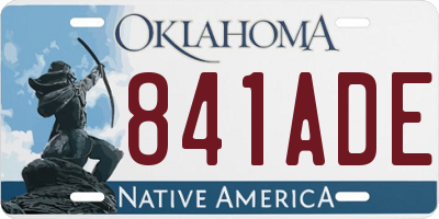 OK license plate 841ADE