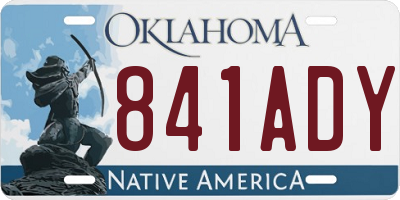 OK license plate 841ADY