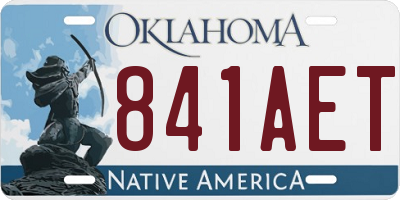 OK license plate 841AET