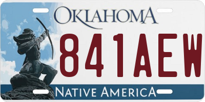 OK license plate 841AEW