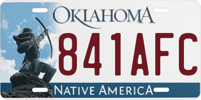OK license plate 841AFC