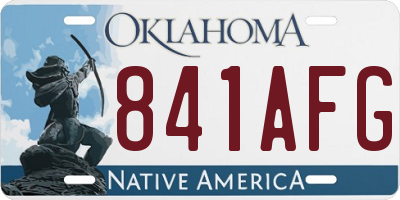 OK license plate 841AFG