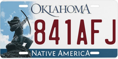 OK license plate 841AFJ