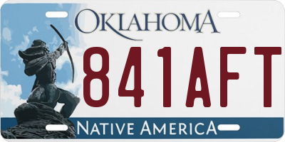 OK license plate 841AFT