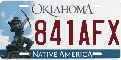 OK license plate 841AFX