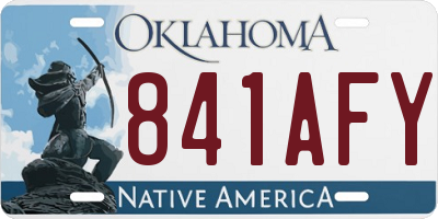 OK license plate 841AFY