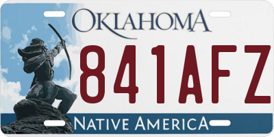 OK license plate 841AFZ