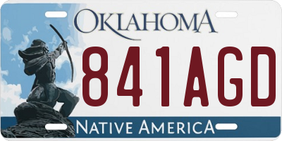 OK license plate 841AGD