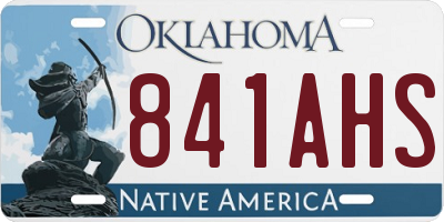 OK license plate 841AHS