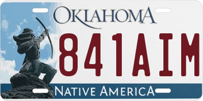 OK license plate 841AIM