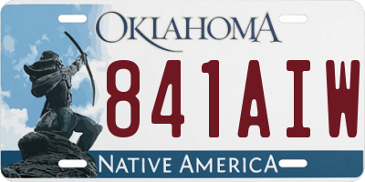 OK license plate 841AIW