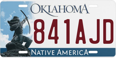 OK license plate 841AJD