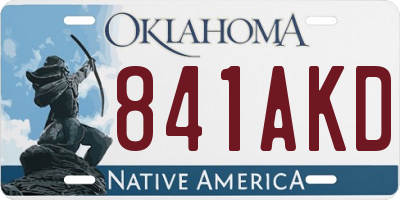OK license plate 841AKD