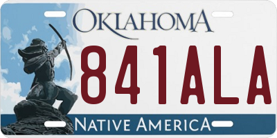 OK license plate 841ALA