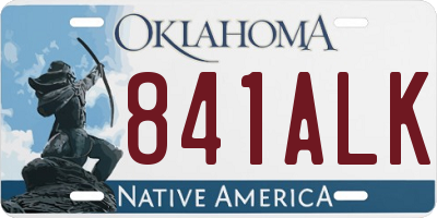 OK license plate 841ALK
