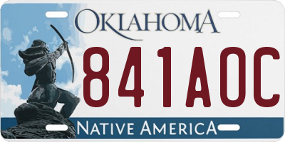 OK license plate 841AOC