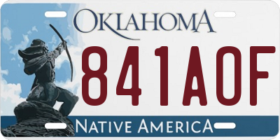 OK license plate 841AOF