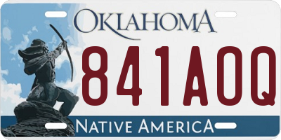 OK license plate 841AOQ