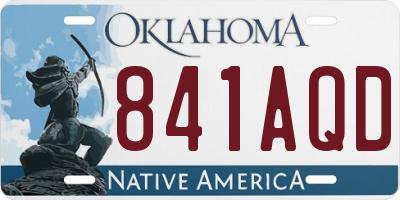 OK license plate 841AQD