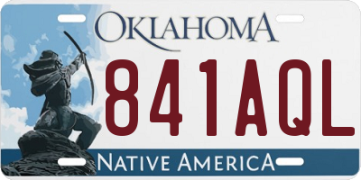 OK license plate 841AQL